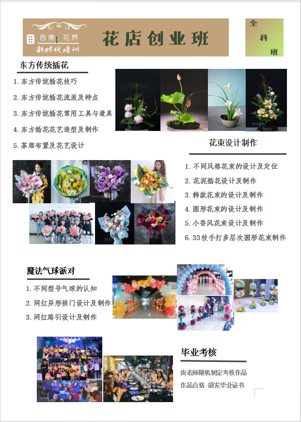花店创业班课程表4