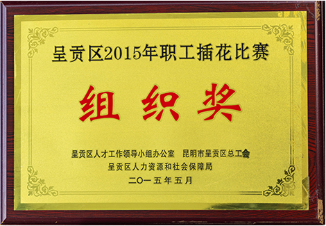呈贡区2015年职工插花比赛组织奖