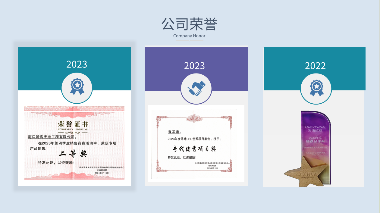 公司历年荣誉