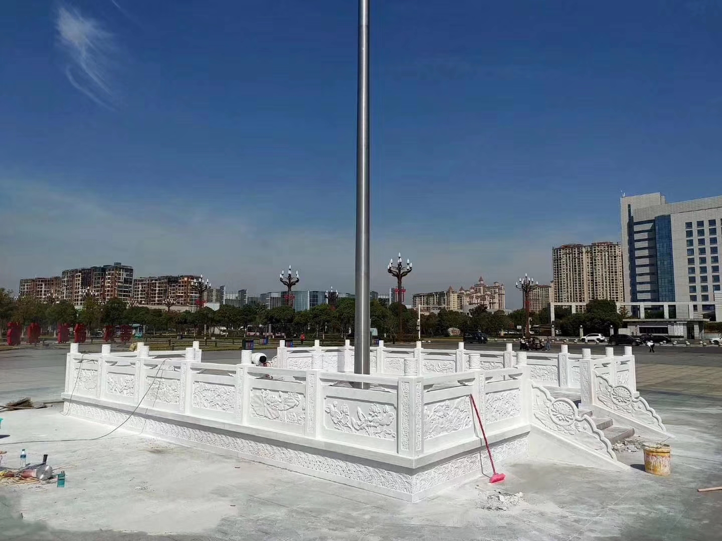 国旗石栏杆