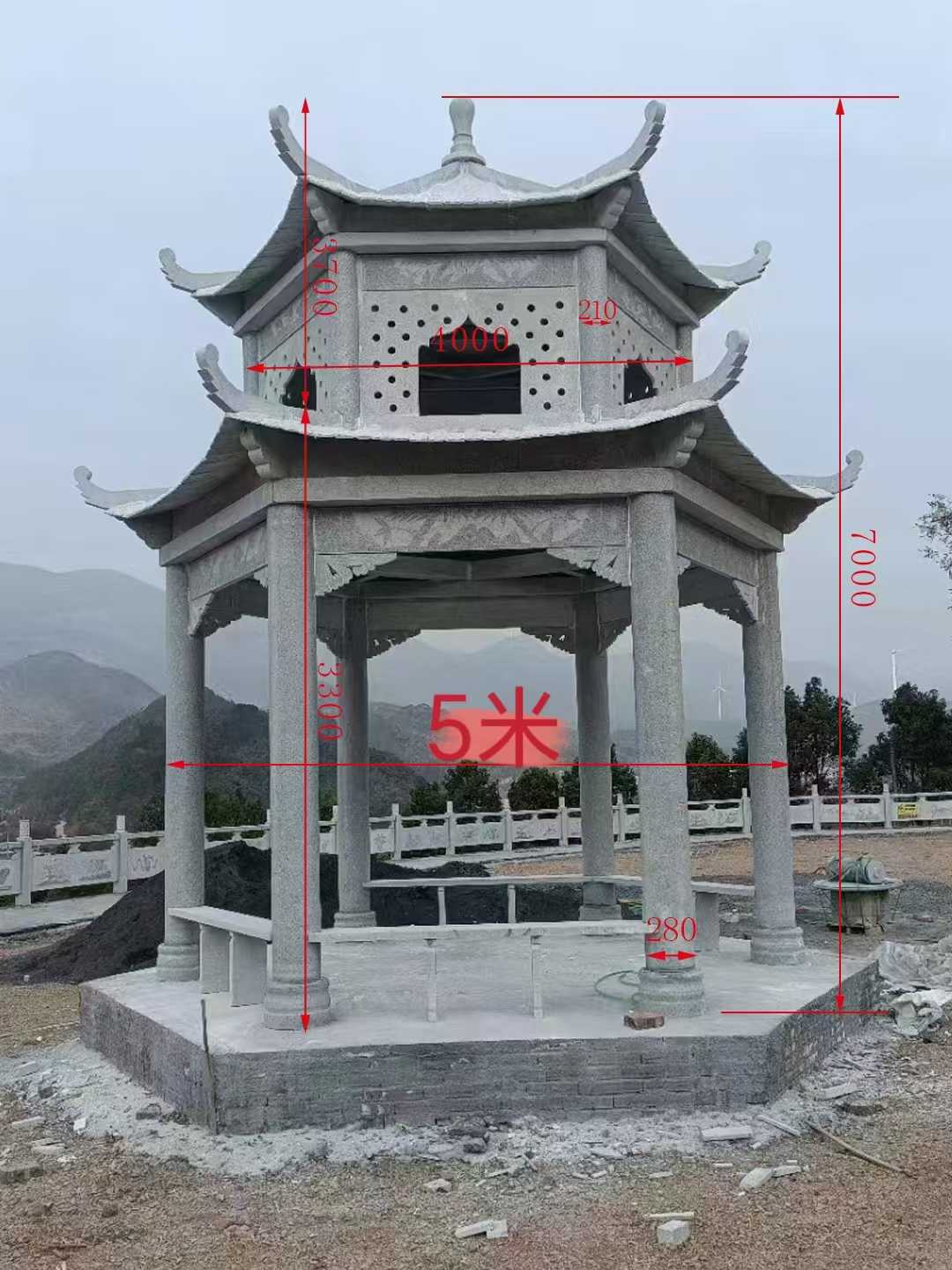 石雕凉亭