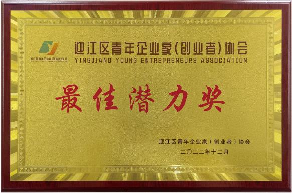 迎江区青年企业蒙(创业者)协会最佳潜力奖