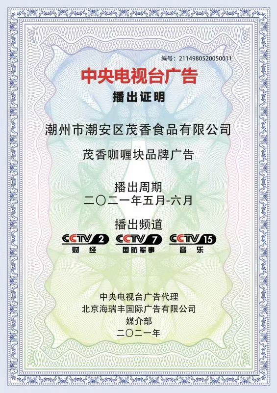 央视广告播出证明