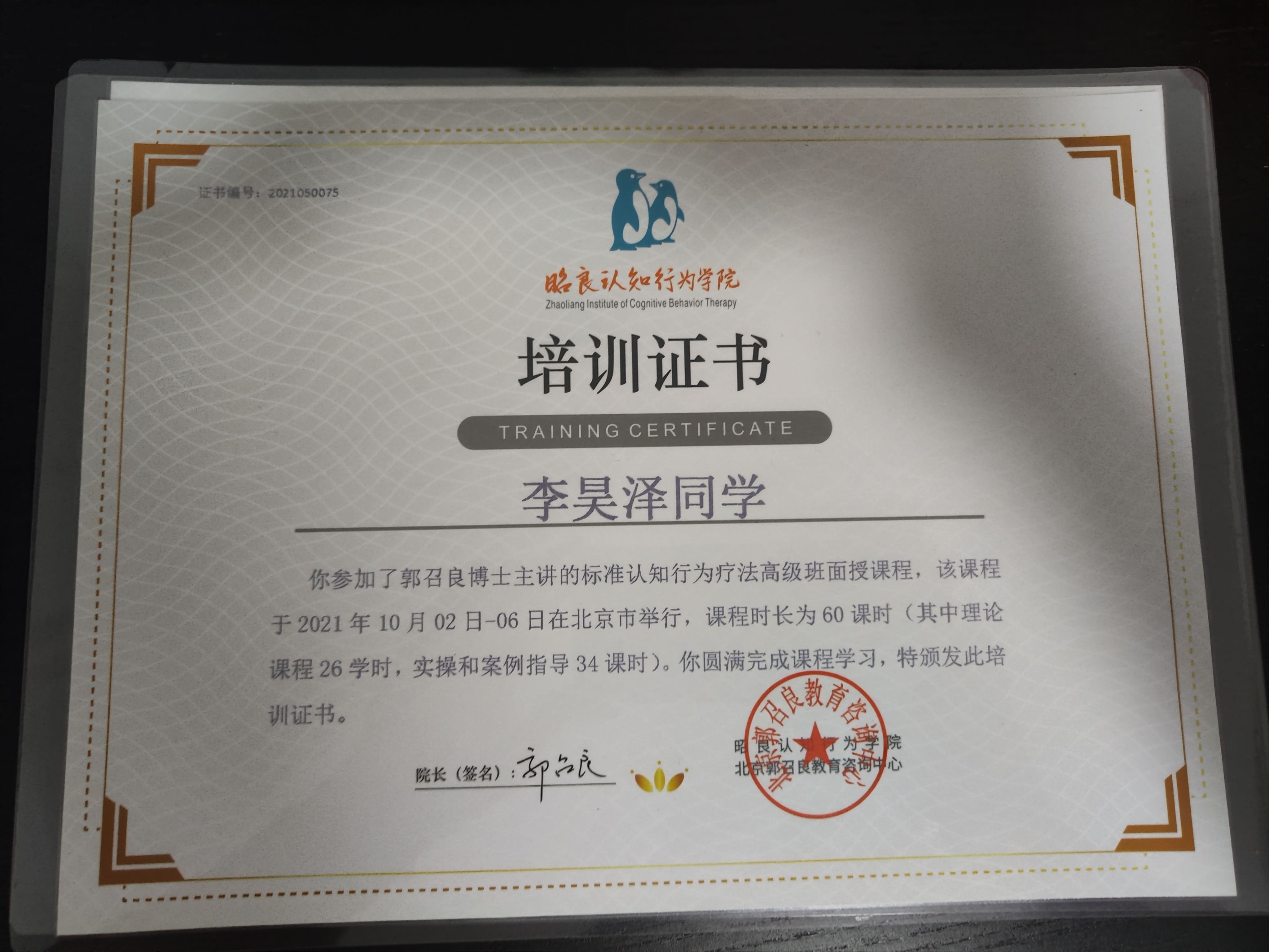 咨询师证书