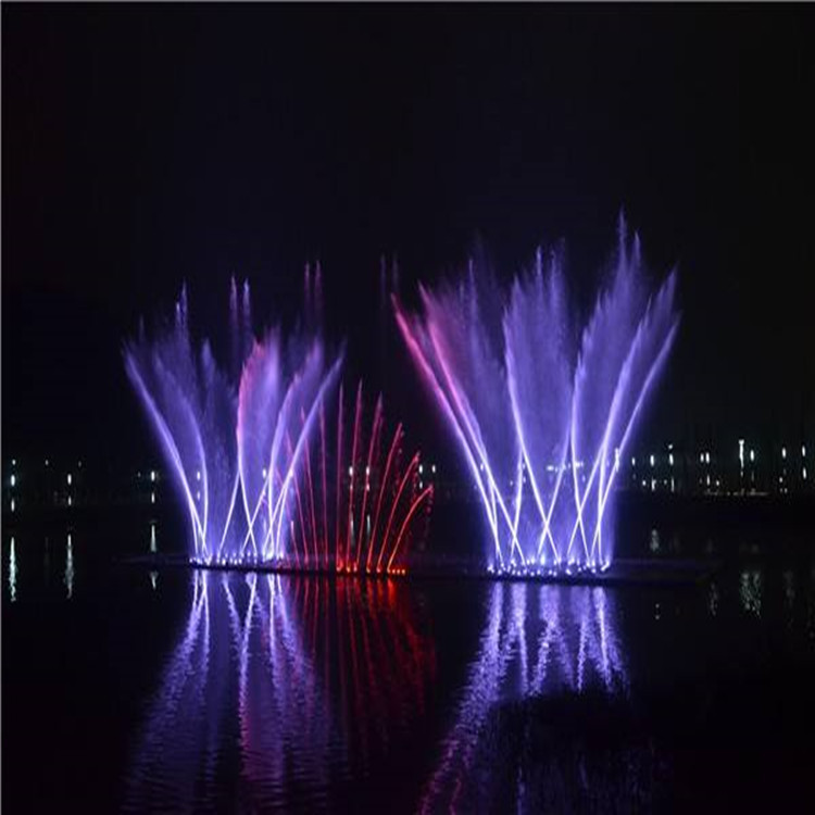 湖面漂浮喷泉