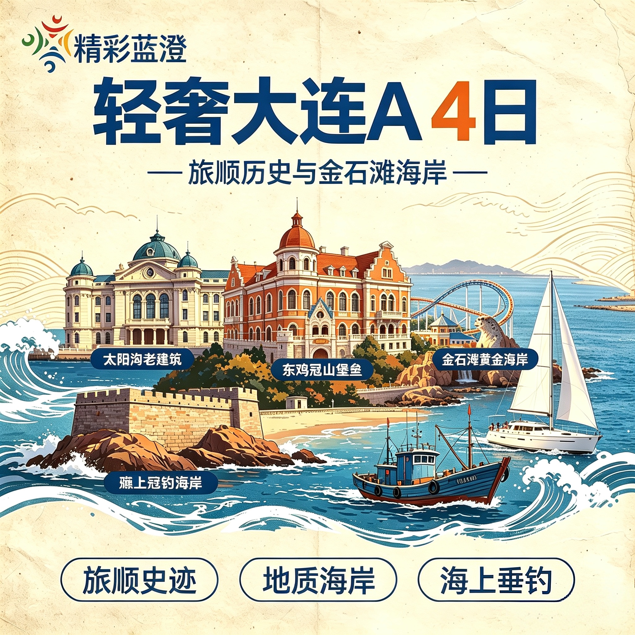 2026 轻奢大连A 4日（中老年、历史爱好者，主打旅顺近代史 + 金石滩海岸）