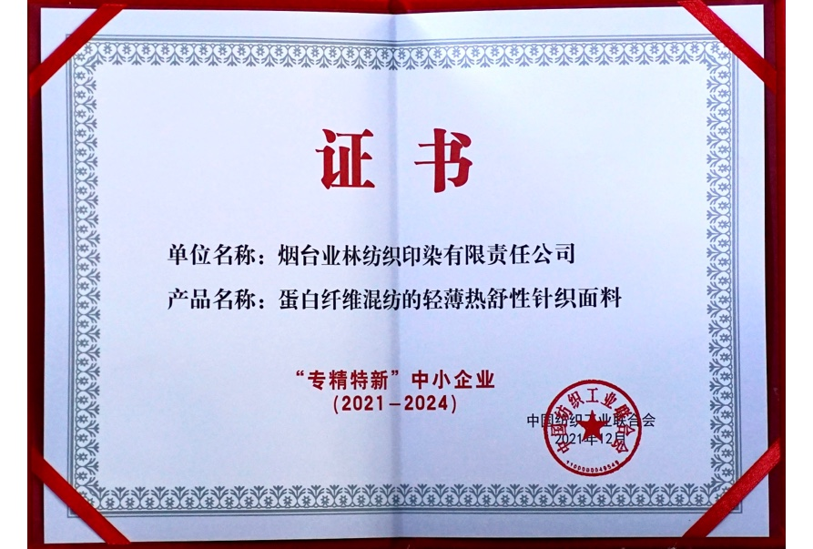 专精特新证书