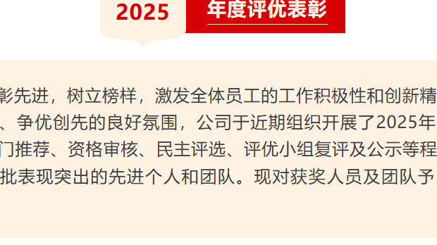 2025年度评优表彰