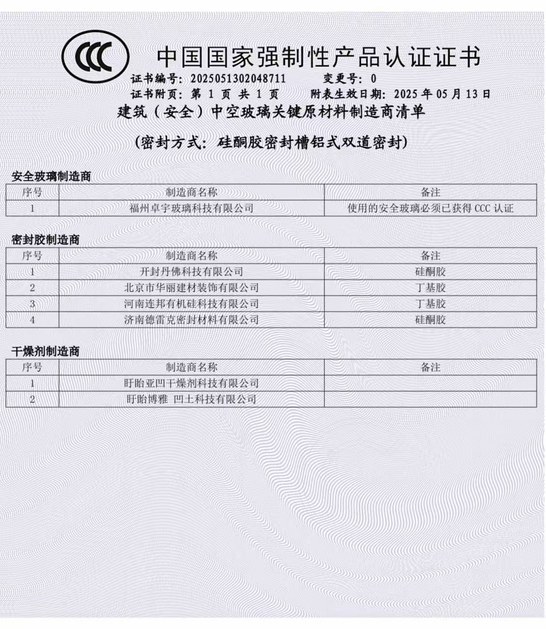 中国国家强制性产品认证证书2