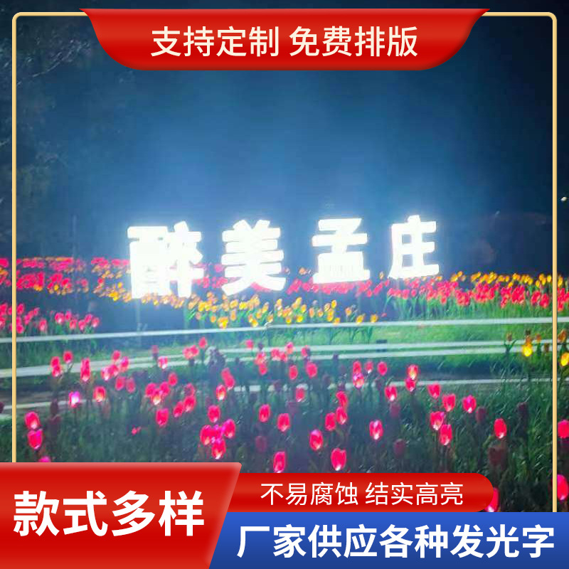 厂家可订景观字 大展示灯 无边字 发光字多款可选 