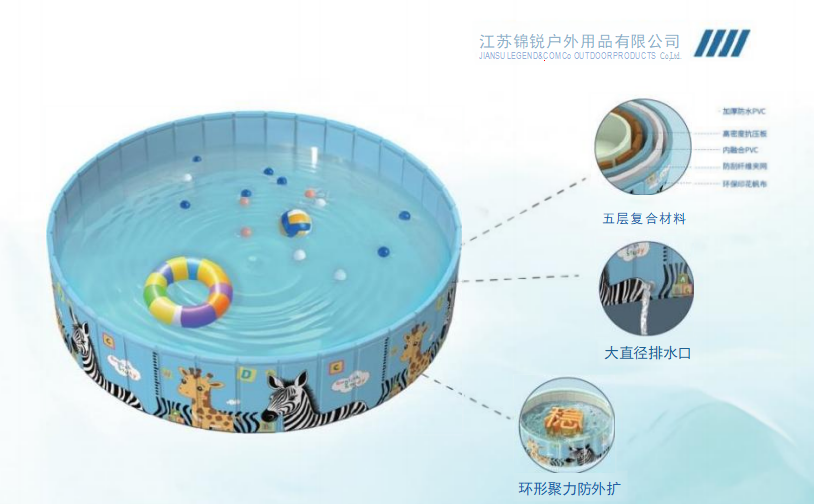 斑马圆形印花免充气水池