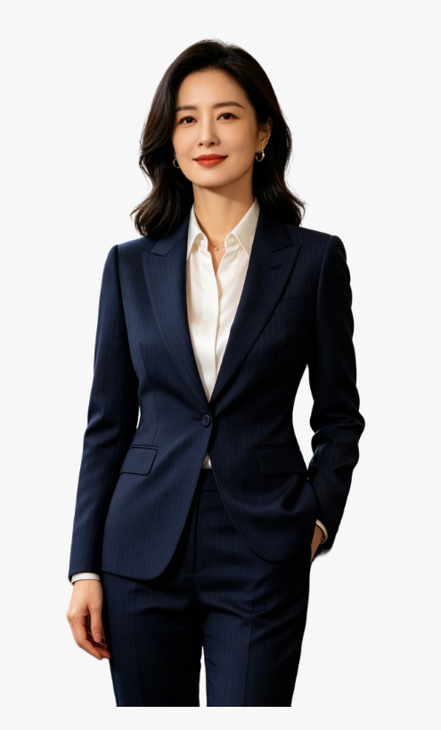 女士高端私人定制条纹西装套装