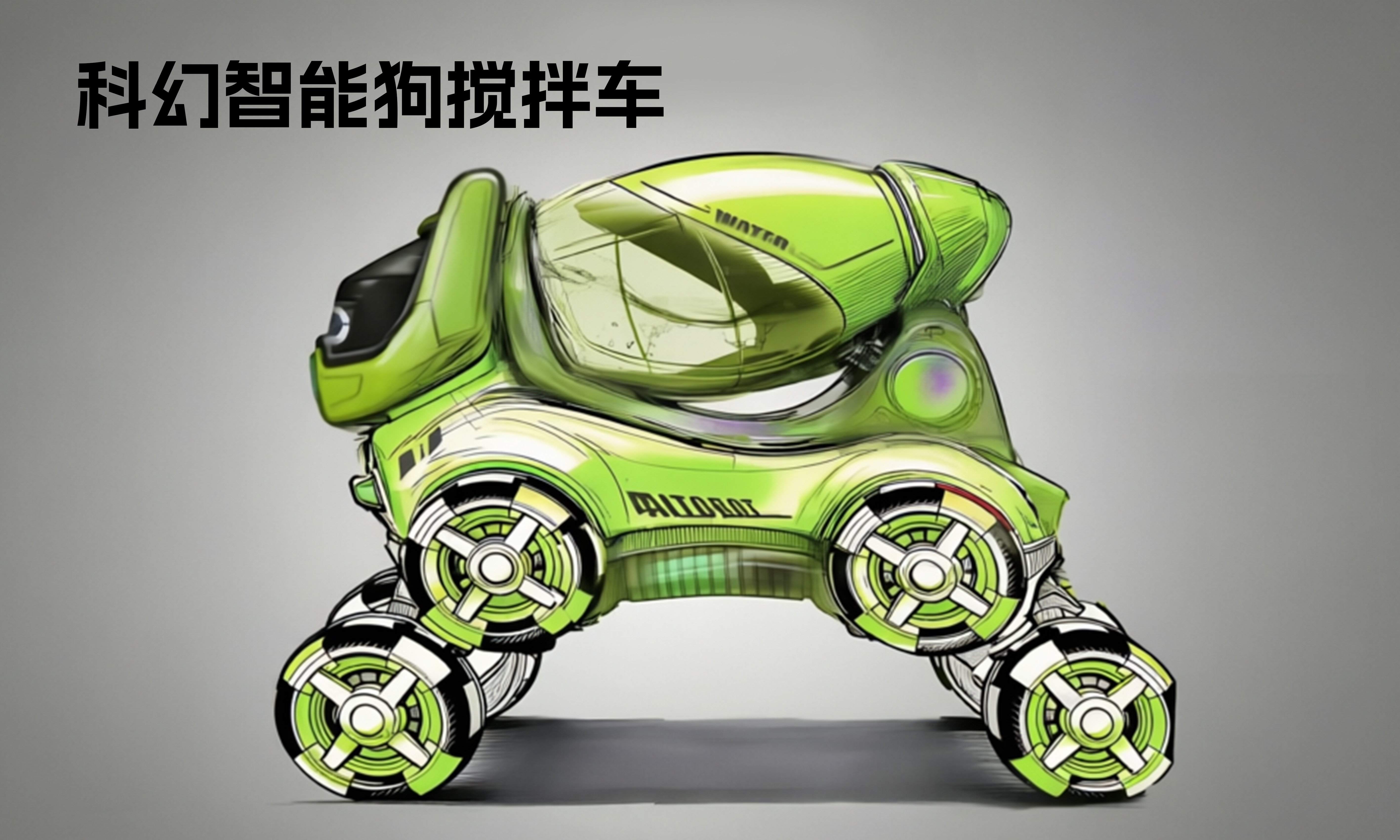 科幻智能狗搅拌车