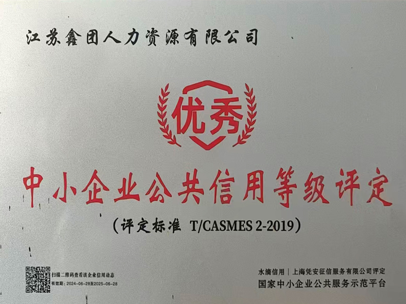 中小企业公共信用等级评定-优秀
