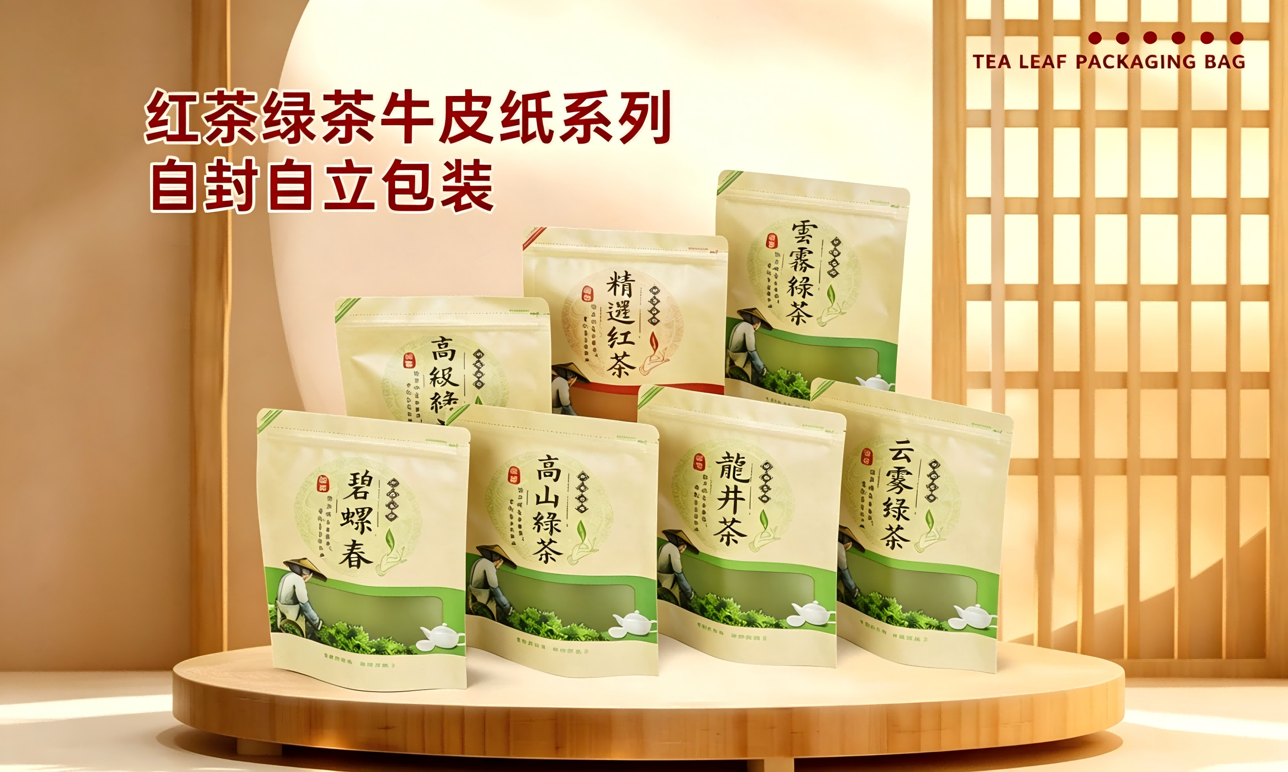 采茶女牛皮纸自封袋