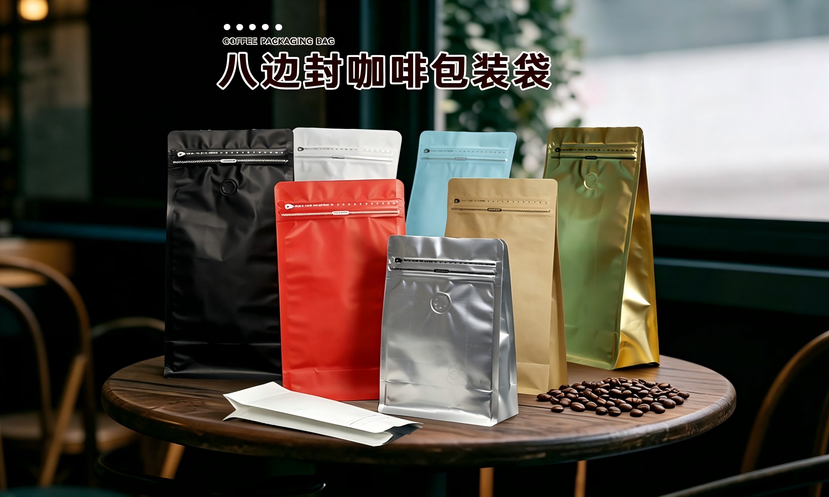 八边封侧拉链咖啡袋