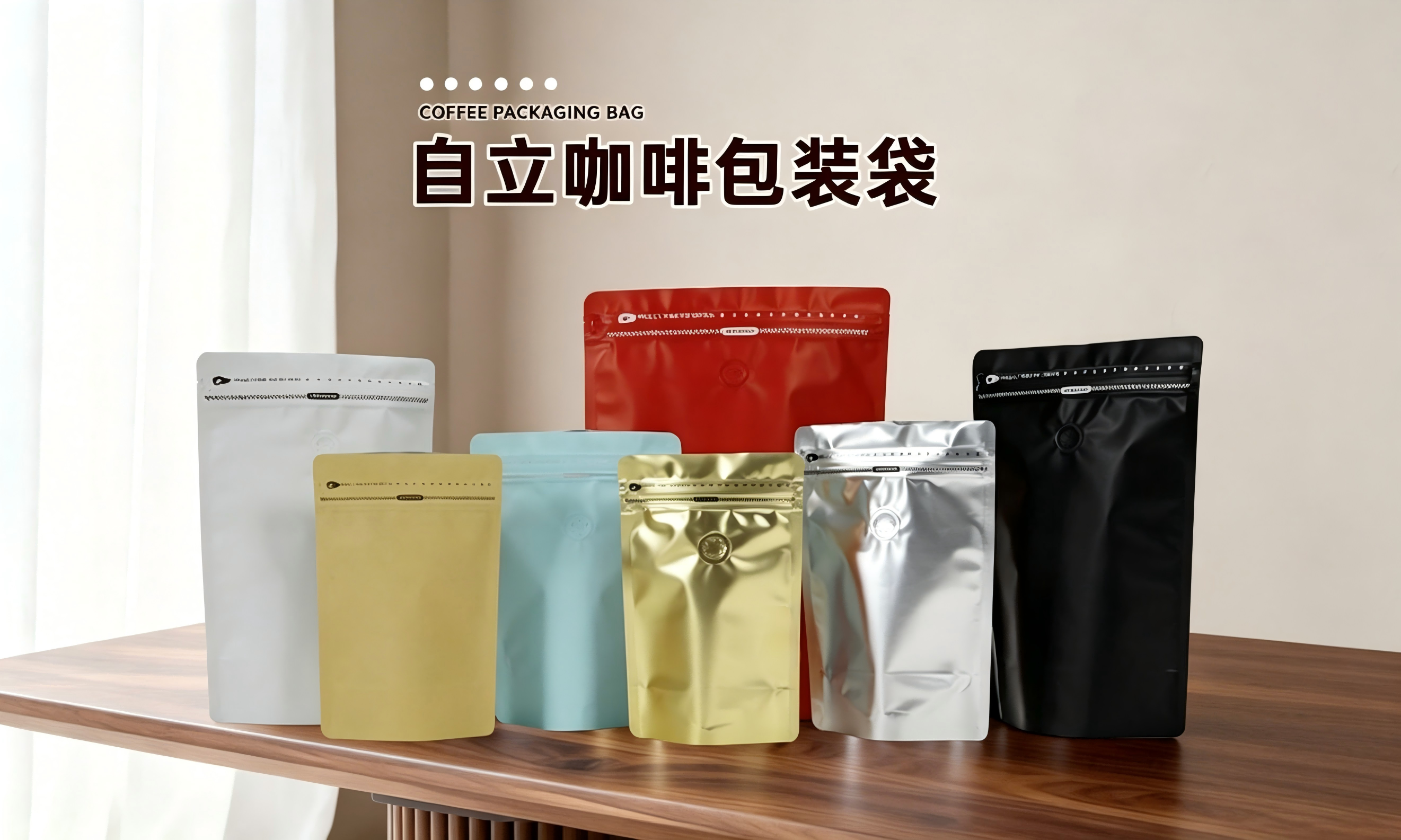 自立侧拉链咖啡袋