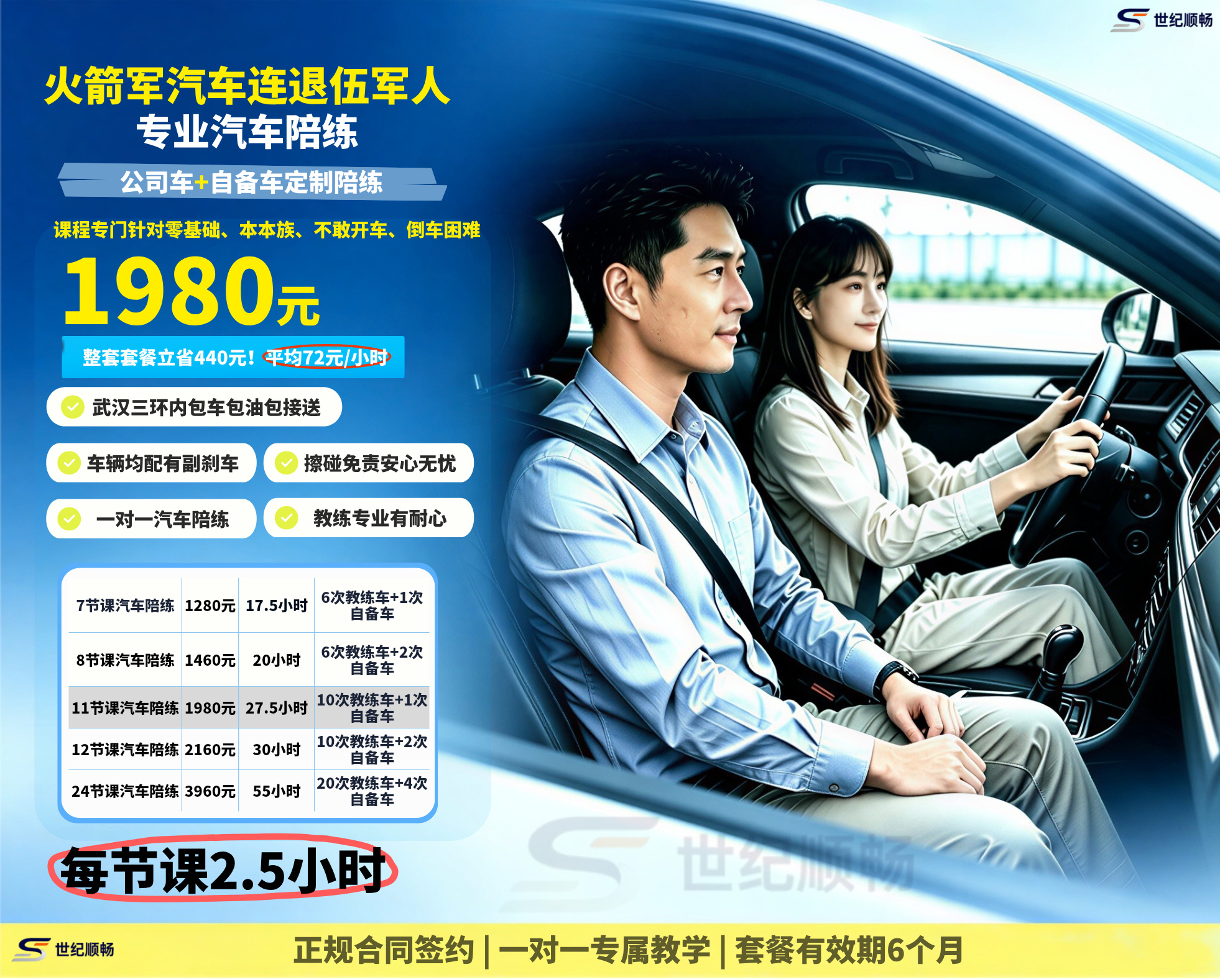 全场景实战特训营驾驶课11次课程(公司车+自备车）