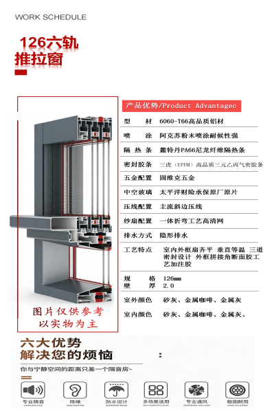 126六轨推拉窗
