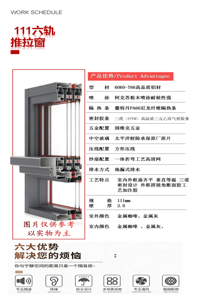 111六轨推拉窗