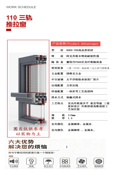 110三轨推拉窗