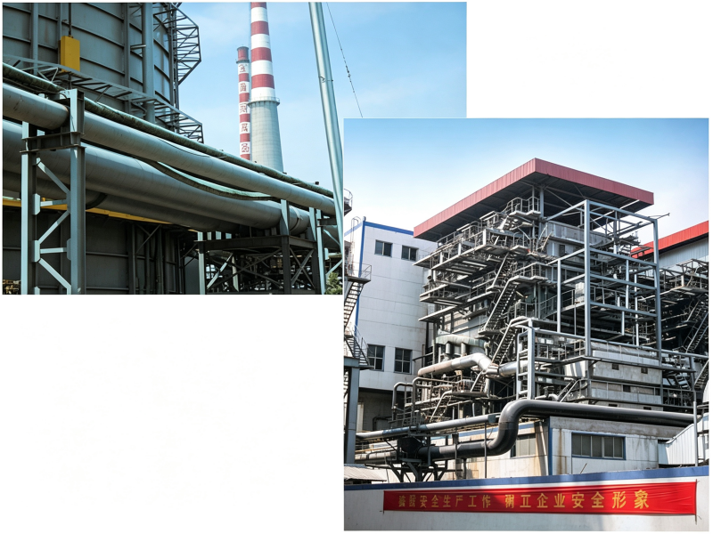 鲁丽集团热电厂2X240T/H江锅+1X260T/H济锅