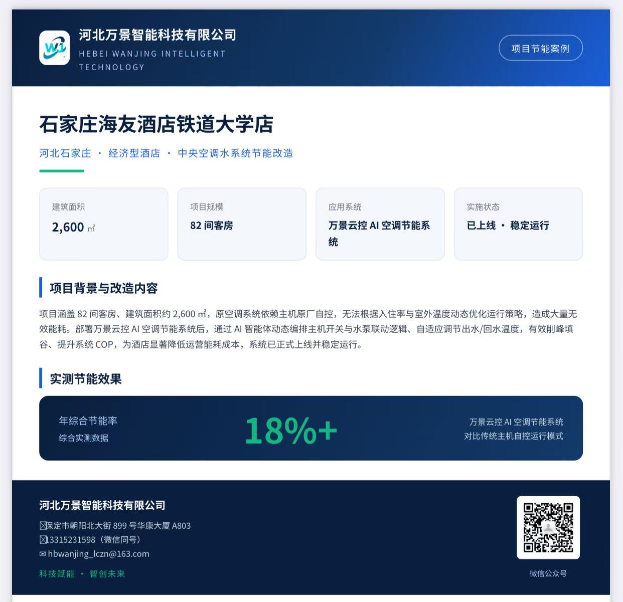 石家庄海友酒店铁道大学店节能改造完工，经济型酒店节能 18%+
