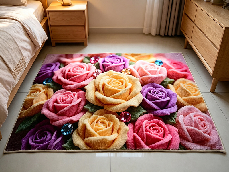 立体花地垫