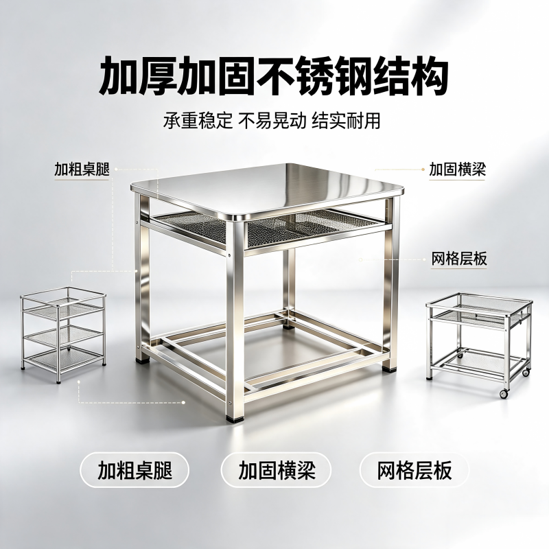 不锈钢多功能餐桌