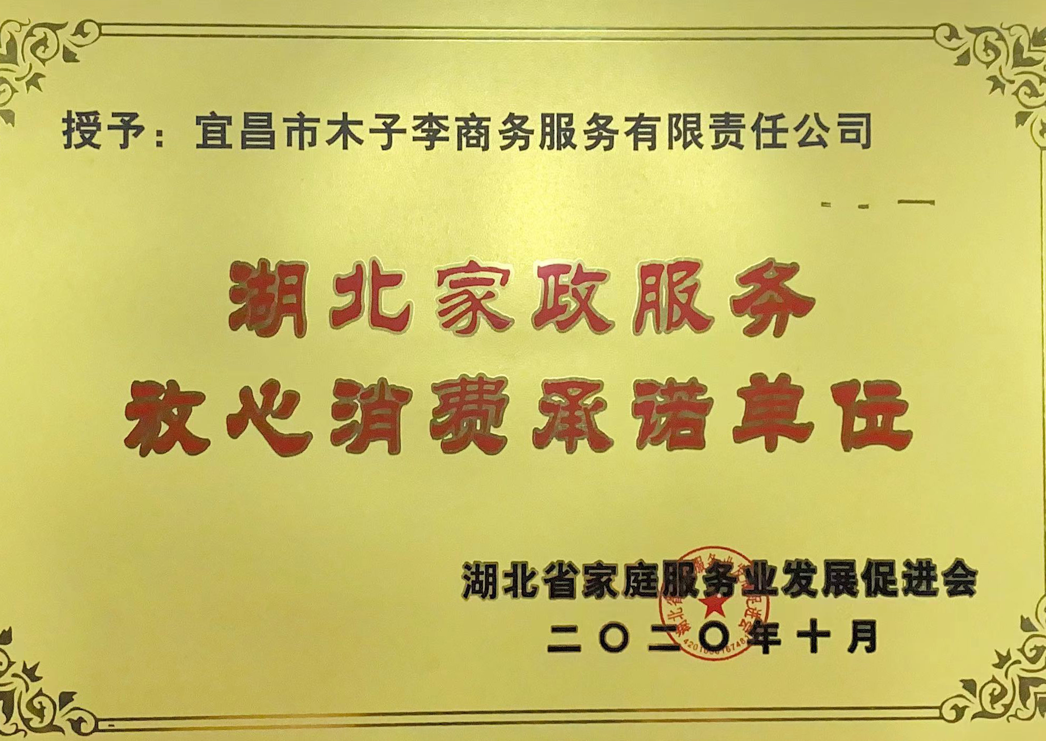 湖北省家庭服务业发展促进会放心消费承诺单位