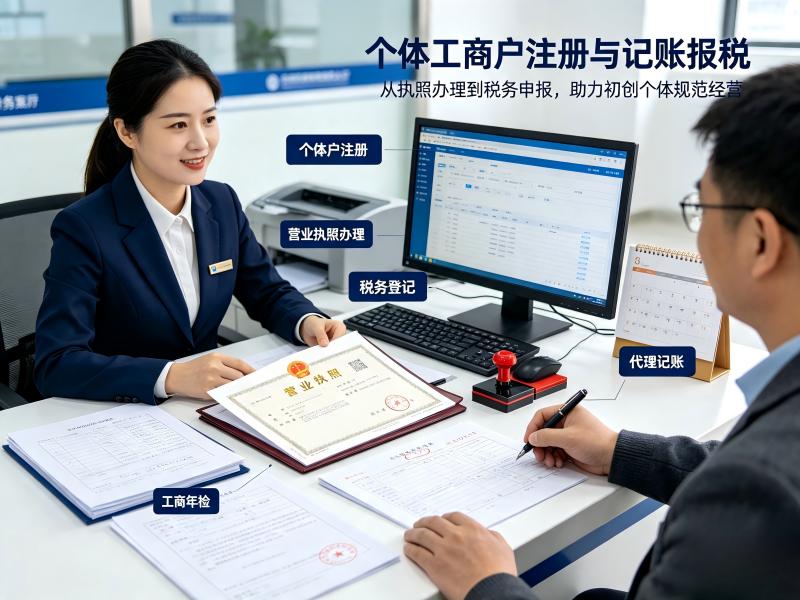 个体工商户（注册代办 + 记账报税)