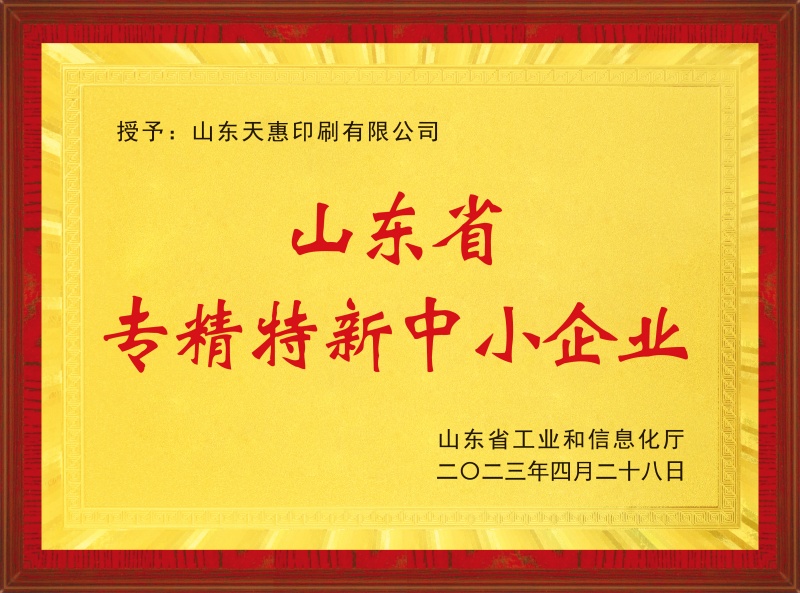 山东省专精特新中小企业