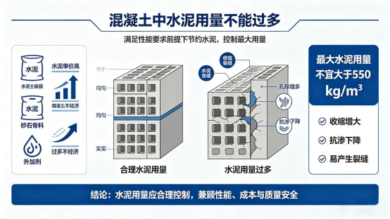 二、混凝土中水泥用量不能过多