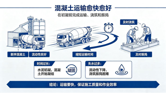 三、混凝土运输愈快愈好
