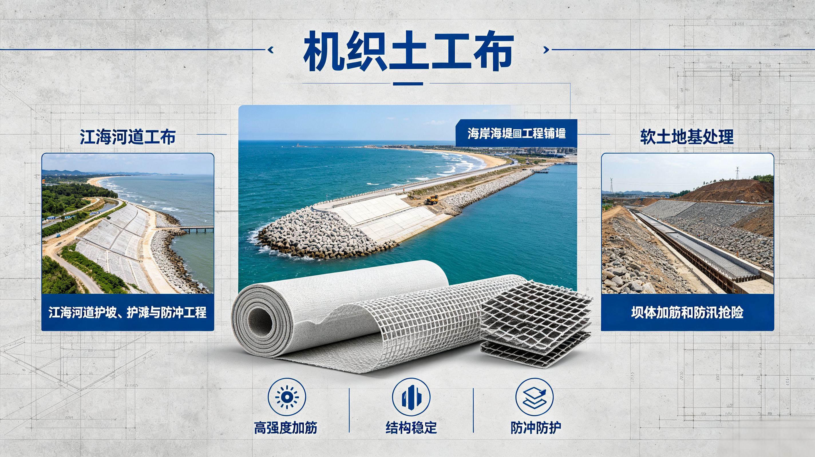 大庆长丝机织土工布