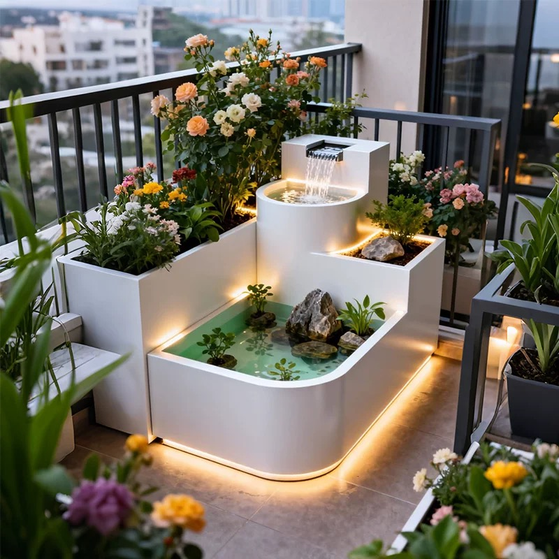 花园流水景观墙