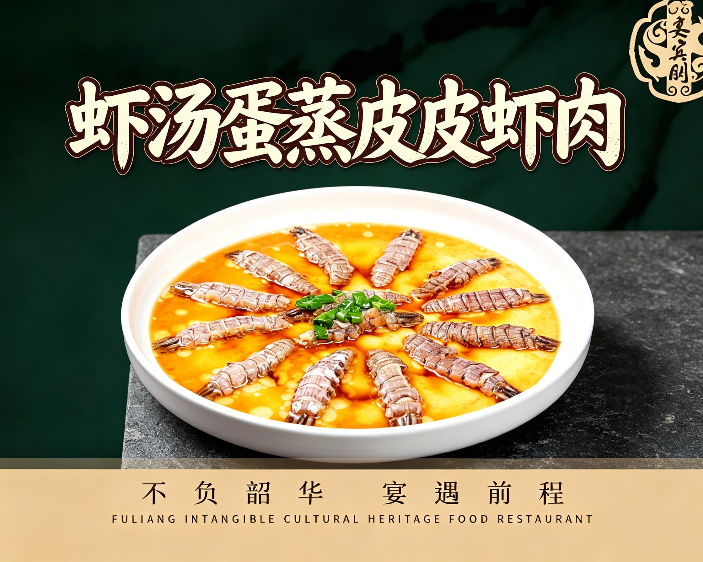 虾汤蛋蒸皮皮虾肉