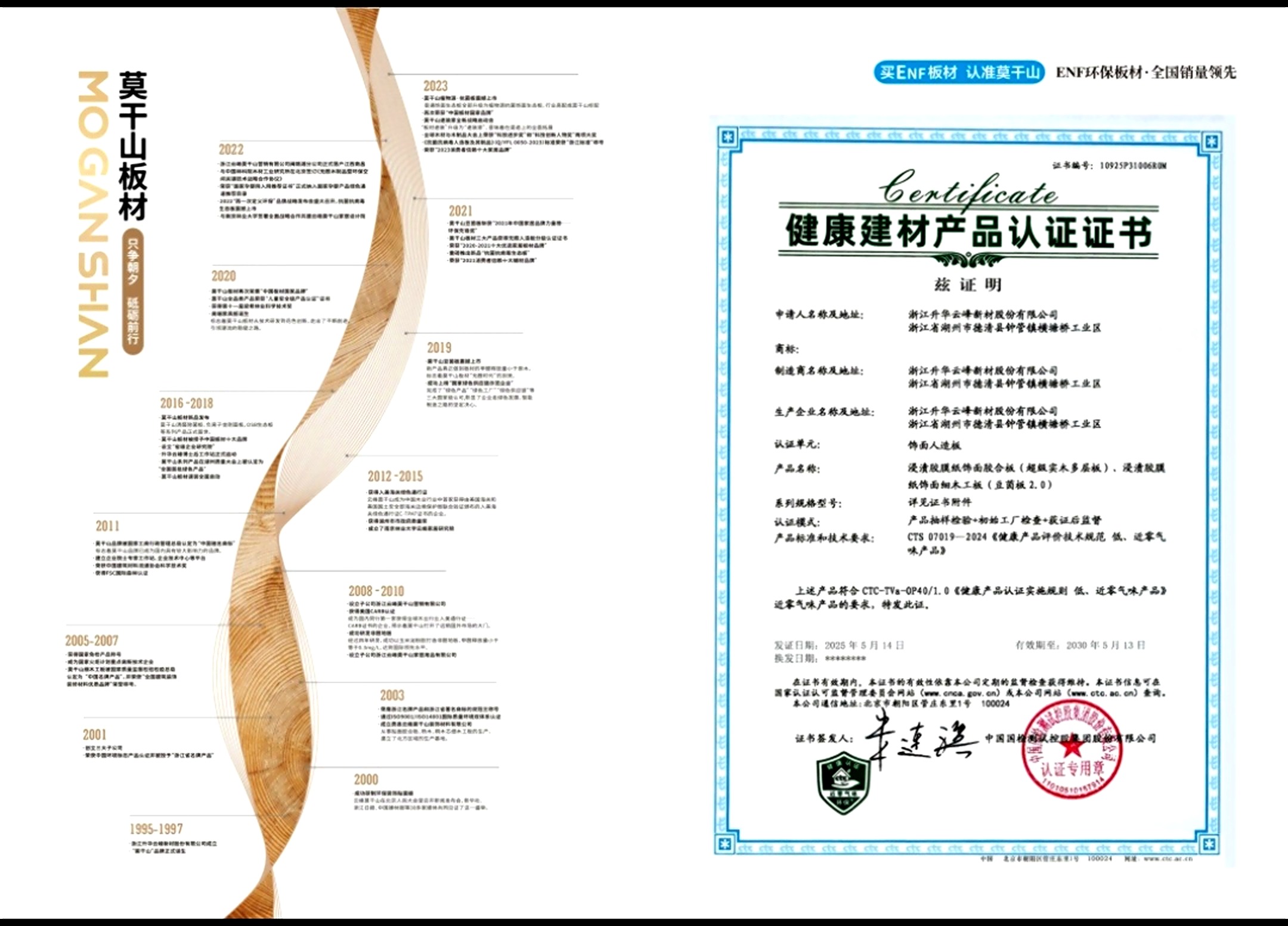 健康板材产品认证书