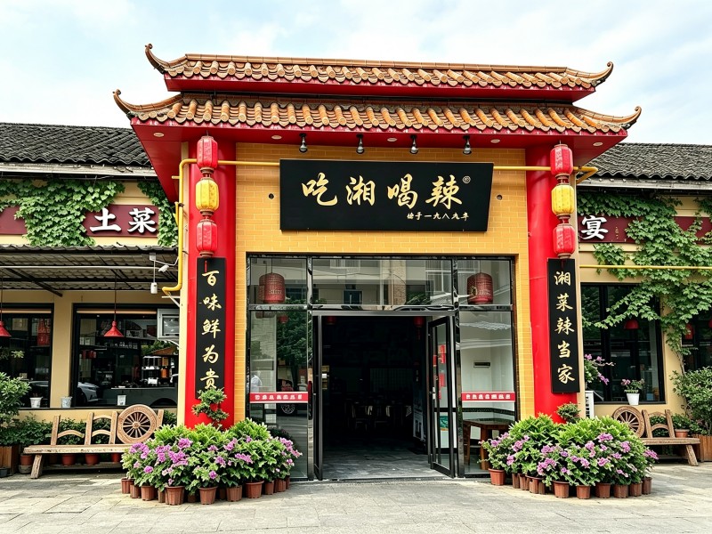吃湘喝辣中式门头