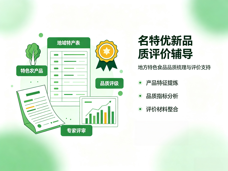 名特优新品质评价辅导