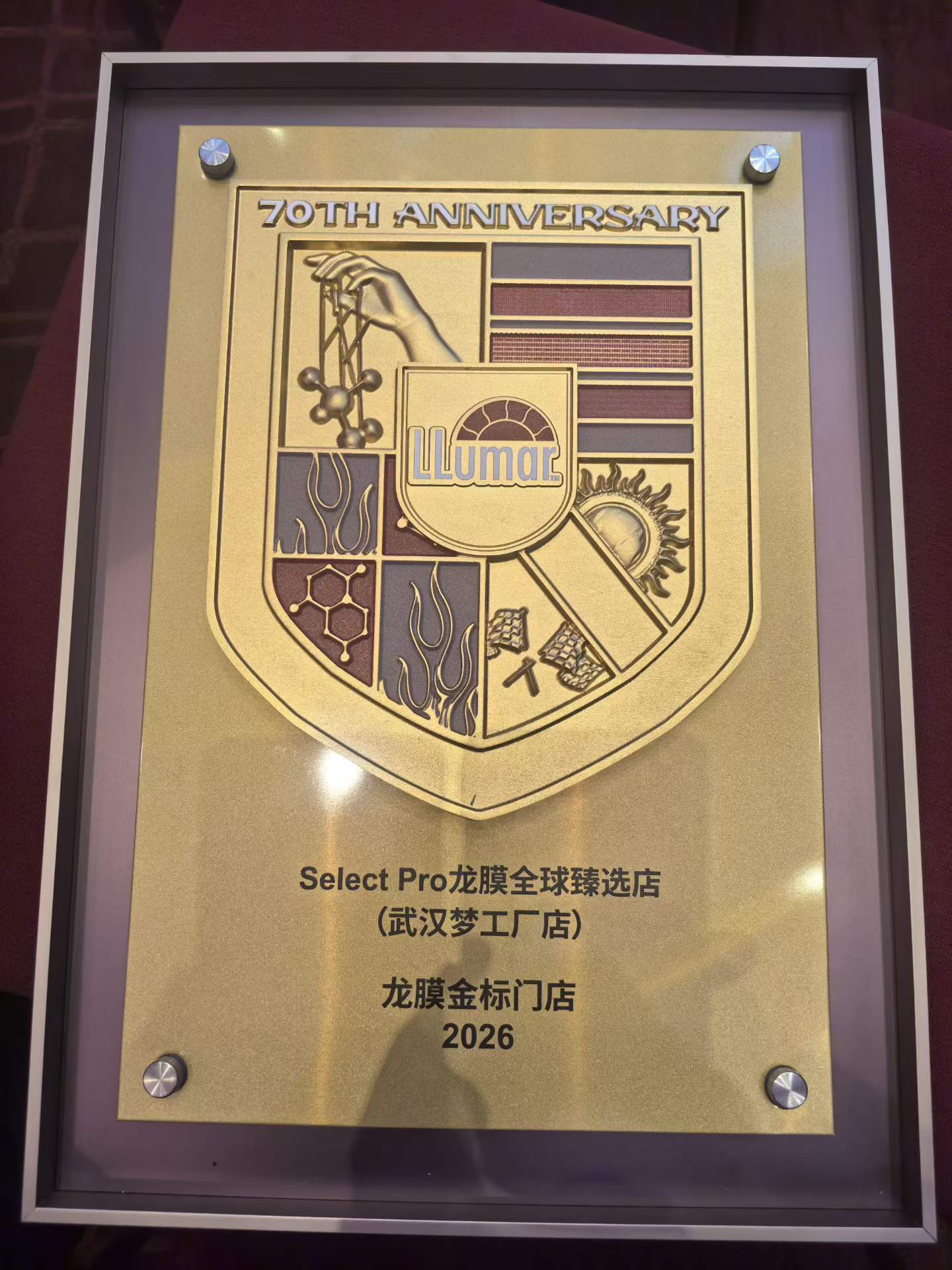 龙膜全球臻选金标店授权牌匾（武汉梦工厂）