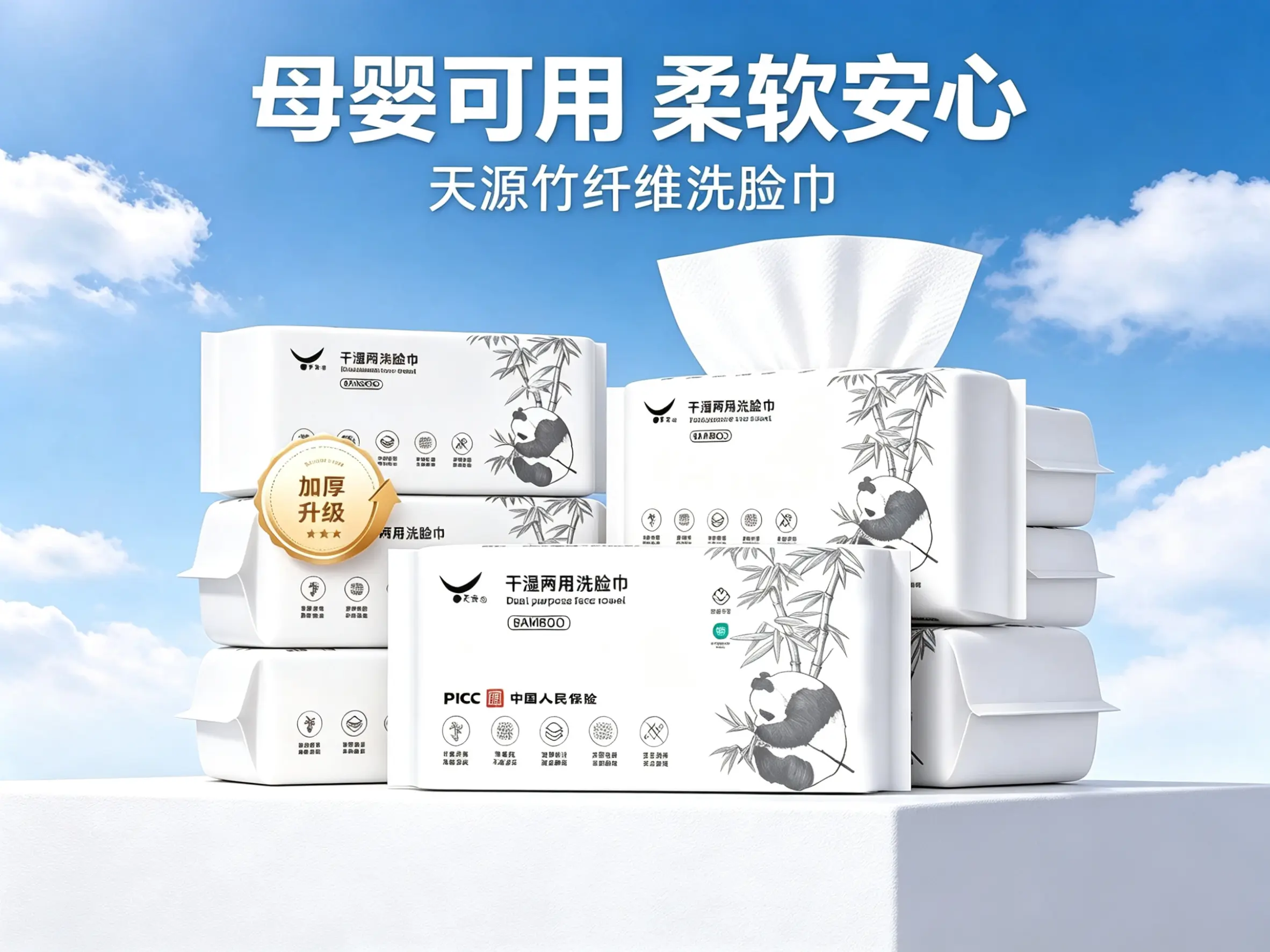 竹纤维一次性洗脸巾